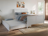 AFI Portland Full Size Platform Bed with Matching Footboard & Full Trundle in White