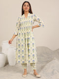 Libas Women'S Cotton Floral Kurta Set (400442_Off White_S)