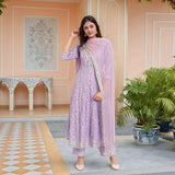 Gosriki Women'S Rayon Viscose Embroidered Anarkali Kurta With Pant & Dupatta (Hitmyn Purple-Vks01-Gs_Xxl_Purple_Xx-Large),Purple,2,B0F491WXN4