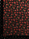 Womanista Womens Floral Printed Poly Georgette Saree With Mirror Lace (Tkim811_Black)