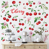 Epakh 41 Pieces Lemon Wall Stickers Apple Cherry Strawberry Fruit Stickers Peel and Stick Wall Decor for Kitchen Cabinet Window 