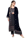 Libas Women'S Velvet Kurta Set (36964_Blue