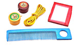 SSKR Pack of 10 Pcs Haldi and Kumkum, Yellow Thread with Comb and Mirror Thamboolam Set Combo Pasupu and Kumkum Tambulam Set | B