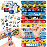 60 PCS Police Party Favors Set - 36 Temporary Tattoos Sticker & 24 Slap Bracelets for Kids, Perfect for Birthday Parties, Classr