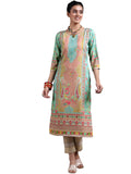 Libas Women'S Crepe Printed Straight Kurta (29267 Green