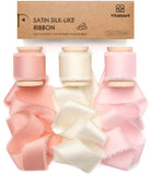 Vitalizart Silk Satin Ribbon 1 Inch x 15 Yard Wooden Spool Pink Handmade Frayed Ribbon for Gift Wrapping Baby Shower Wedding Bri