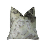 Plutus Brands Plutus Rabbit Fur Handmade Throw Pillow, 20 X 20, Ivory Gray