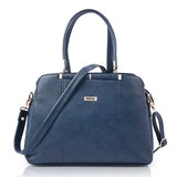 Adisa Two Tone Handbag 3 Compartments Shoulder Bag For Women And Girls With Sling Belt (Ad4084-Nav),Blue,,B0F6W1HJW8