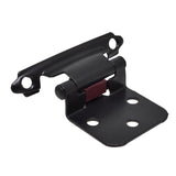 Silverline SH5001BL Self Close Hinge Cabinet Hardware 10 Pairs Face Mount Overlay Variable Black Coated