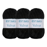 Estako Velvet (3- Skeins Pack) Chenille Blanket amigurumi Yarn for Crocheting and Knitting Super Bulky 3x100 gr (3x132 yds) (181