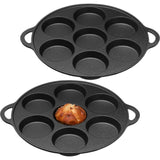 Tioncy 2 Pcs Cast Iron Biscuit Pan Cast Iron Muffin Seasoned Mini Cake Scone Donut Pie Pan for Baking, Egg, Corn Bread, Cupcakes