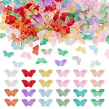 FASHEWELRY 240Pcs Crystal Butterfly Glass Beads Handmade Lampwork Butterfly Beads with Golden Foil Colorful Insect Loose Spacer 