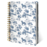 XYMBF Chinoiserie Bernedoodle Notebook Journal, Bernedoodle Lovers Gifts Notebooks for Work, Vintage Blue Toile Weiner Dog Journ