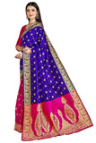Glory Sarees Womens Silk Blend Banarasi Saree (Banarasi_Saree114_Blue)