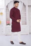 Divisive Men'S Thread Embroidered Cotton Only Slim Fit Kurta (Dkrt631_M_Burgundy)