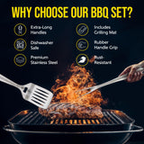 Kaluns BBQ Grilling Accessories, Grilling Gifts for Men Dad, Grill Tools for Outdoor Grill, Heavy Duty Stainless Steel Grill Set