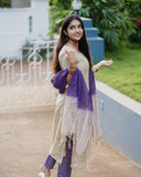 Anni Designer Women'S Rayon Blend Straight Solid Kurta With Pant & Dupatta (Gojala Beige_Xl_Beige_X-Large),Beige,XL,Chanderi,Regular,