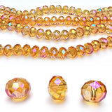Chengmu 6mm Rondelle Glass Beads for Jewelry Making, Faceted Briolette Crytal Spacer Beads for Bracelet Necklace Earring, Golden