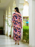 Gosriki Women'S Cotton Blend Straight Printed Kurta With Palazzo (Chinki Navy-Gs_M_Navy_Medium),Navy Blue,,B0D9WFVBPX
