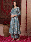 Gosriki Women'S Rayon Blend Anarkali Printed Kurta With Palazzo (Marco Teal-Gs_Xxl_Teal Blue_Xx-Large),Teal Blue,2,B0DRNMWBDN