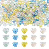 Craftdady 250Pcs Acrylic Heart Beads Transparent Colorful Heart Shape Beads AB Color Mini Crystal Love Bead for Valentine Day Je
