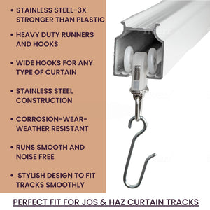 Jos & Haz MF016W-Curtain Track Accessories (10 Pack Runners)