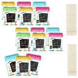 Pack of 15 Scratch Notebook with 8 Wooden Sticks, Scratch & Visible Magical Rainbow Colour, Educational Books for Growing Kids,