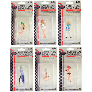 'Cosplay Girls'' 6 Piece Figure Set For 1/24 Scale Models By American Diorama