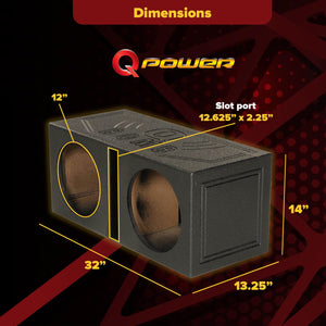 Qpower Dual 12'' Woofer Box ''Q Bomb''