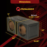Qpower Dual 12'' Woofer Box ''Q Bomb''