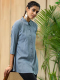 Libas Women'S Cotton Blend Solid Straight Kurtis (58186_Grey Grey S