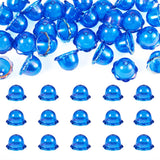 FASHEWELRY 30Pcs Wind Bell Beads for Jewelry Making, Royal Blue Acrylic Flower Bead Caps 24mm UV Plating Floral Jellyfish Beads 