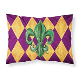 Caroline'S Treasures 8133Pillowcase Mardi Gras Fleur De Lis Purple Green And Gold Moisture Wicking Fabric Standard Pillowcase,