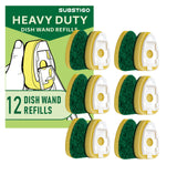 12Pack Heavy Duty Dish Wand Sponge Refills for Scotch Brite Dishwand