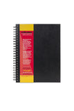 Creative Mark Double Wire Spiral Bound Field Sketch Book [160 Pages 7 x 10], Black Embossed Leatherette Journal, Light Cream 