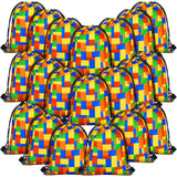 Shappy Building Block Party Favor Bag Building Blocks Goodie Candy Treat Bag Building Blocks Drawstring Gift Bag Kids Birthday B