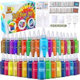 Tie Dye Kit, 35 Colours Fabric Tyedyedye Kit, Non-Toxic Tye Dye Kit for Kids, Adults, Large Groups, Handmade Party