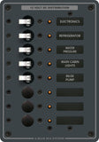 Blue Sea Systems 8023 Traditional Metal DC Panel - 8 Positions Black