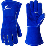 Wells Lamont Blue Lined Leather Welding Gloves, Medium 1056