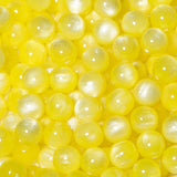 NITOPUPU 100Pcs 8mm Yellow Cat Eye Beads with Glitter Powder Round Resin Beads for Jewelry Making DIY Bracelets Necklace Earring