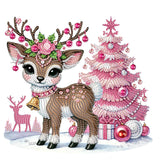 Christmas Diamond Art Painting Kit, DIY Deer & Christmas tree, Special Shape Crystal Diamond Partial Diamond Art Mosaic Handicra