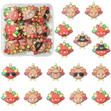 COGCHARGER 34Pcs Turkey Charms for Thanksgiving - Alloy Pendants With Cute Chick for Jewelry Making - DIY Craft Supplies for Bra