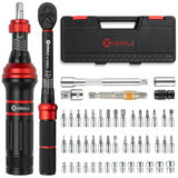 XEIMILE 52Pcs Torque Wrench and Screwdriver Set-20-260In.Lb, 2.3-29.4N.m 1/4 Drive Small Torque Wrench,10-80 Inch Pound Torque S