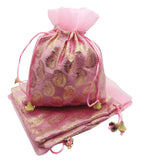 brown leaf 9X7 inch Carry Design Print Potli Bags Jewelry Pouch Best for Wedding Anniversary Party Supply Return Gifting Bags Pa
