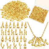Tondiamo 18 K Gold Bubbled A- Z Alphabet Pendant Letters for Jewelry Making 3D Bubble Slide Glitter Trendy Letters Chunky Initia