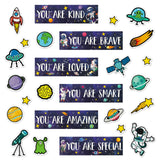 Whaline 30Pcs Space Posters Inspirational Quotes Planet Astronaut Rocket Meteor Cutouts Set Space Theme Bulletin Board Classroom