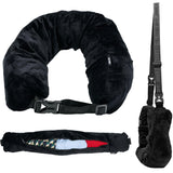 TAKE Off Stuffable Neck Pillow - Customizable Travel Pillow with Storage for Clothes - Soft Fleece Flight Support with Crossbody