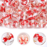 15Pcs Resin Beads Round 16mm Dried Flowers Red Fit for DIY Jewelry Bracelet Necklace Keychain Beadable Pens Mobile Phone Chain M