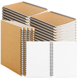 48 Pack A5 Bulk Spiral Notebooks with Kraft Cover, 8.3 x 5.8 Inch 120 Pages Hardcover Spiral Lined Notebook Journal, Lined Trave