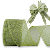 JaoZuyard Sage Green Burlap Ribbon 2 inch X 10 Yard Natural Burlap Woven Wired Ribbons DIY Handmade Edging Production Wreath Hol